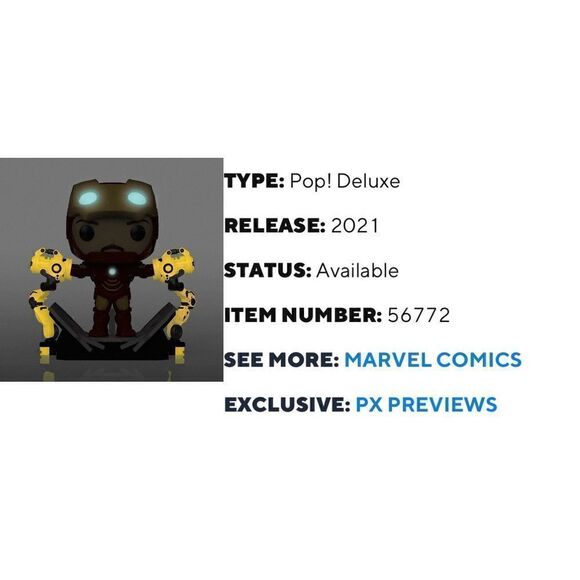 IRON MAN WITH GANTRY (METALLIC) (GLOWS IN THE DARK) - Picture 3 of 7